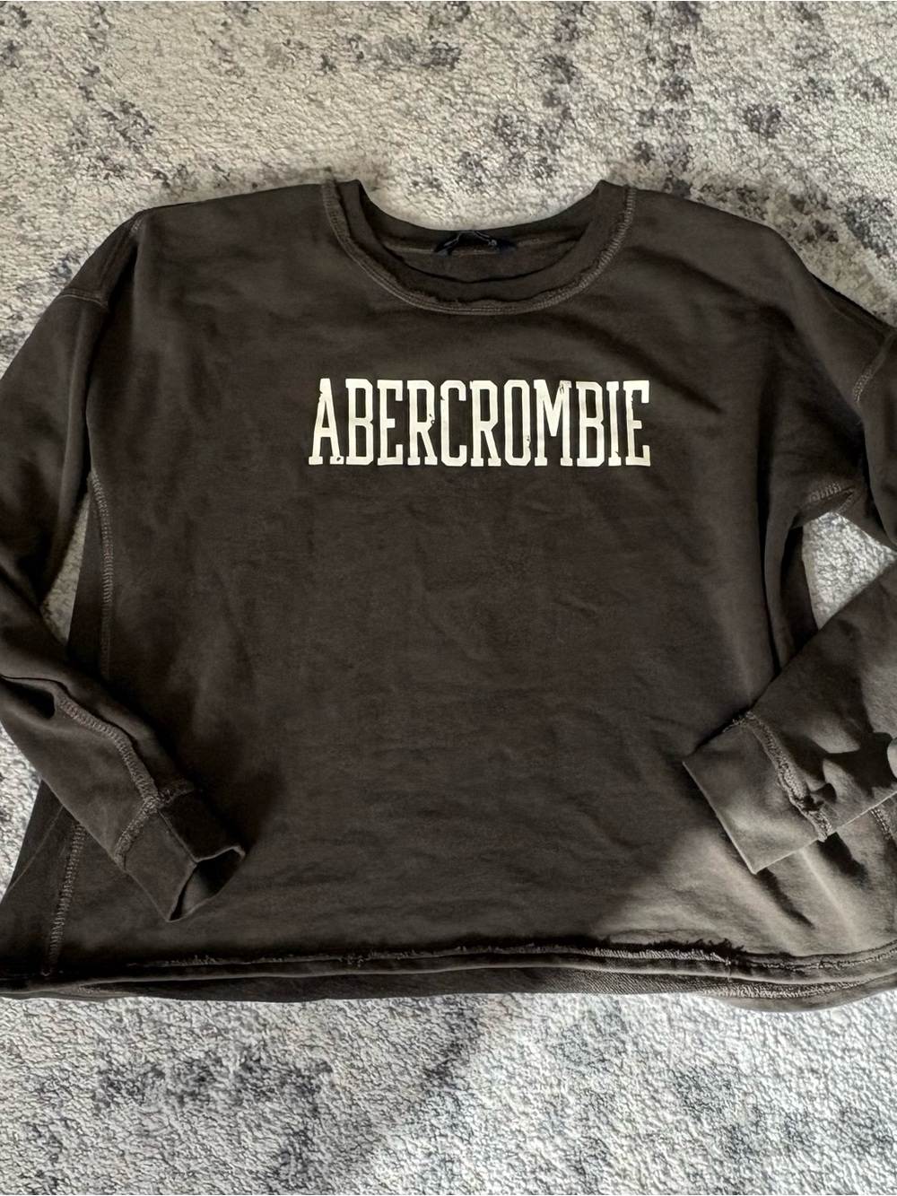 Abercrombie Dark Green Crewneck Sweatshirt with Cream Logo